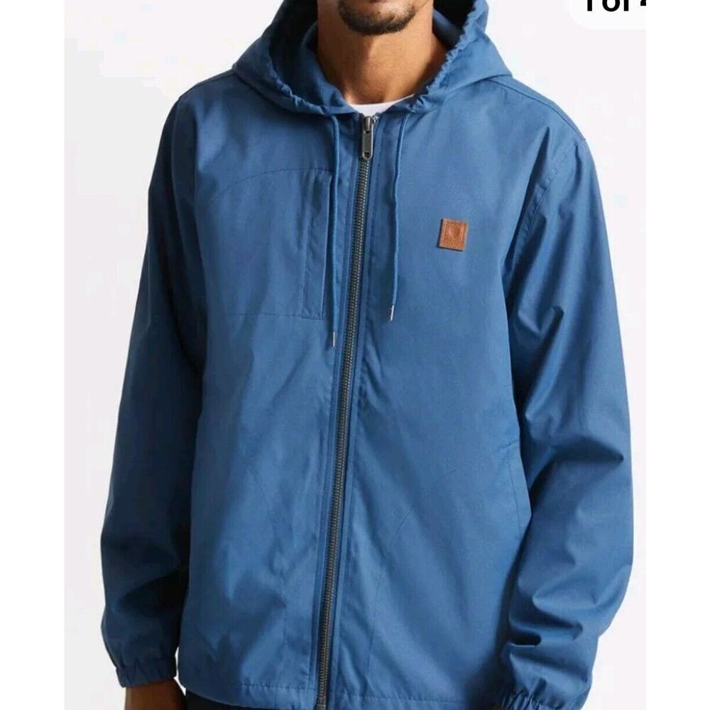 BRIXTON Men's CLAXTON BETA Zip Hooded Jacket Joe Blue Size 4XL Gorpcore